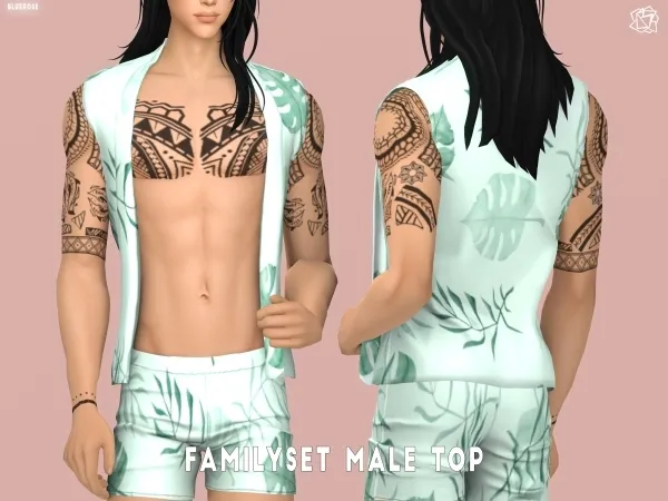 Mix Summer Family set Male Top BRsims - The Sims 4 Custom Content