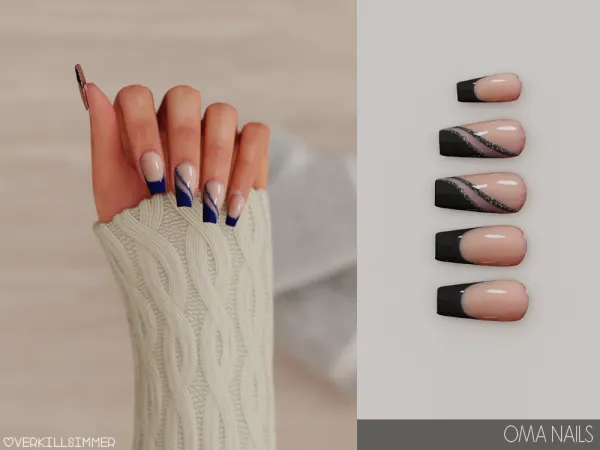 Alpha Oma nails by overkillsimmer - The Sims 4 Custom Content