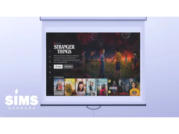 Mix Projector Screen with Random Movies and Series by simsfinds - The Sims 4 Custom Content