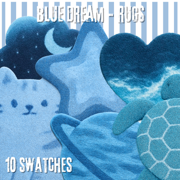 Alpha Blue Dream Rugs by simsfinds - The Sims 4 Custom Content