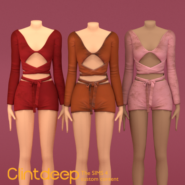 Maxis Match Clintdeep Morina Crop Top Long Sleeve by simsfinds - The Sims 4 Custom Content