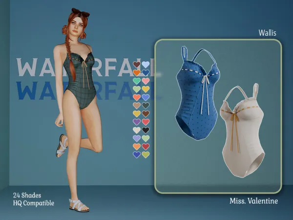Maxis Match Wallis Swimsuit by MissValentine142 - The Sims 4 Custom Content