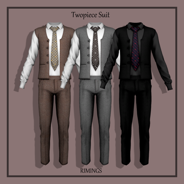 Alpha [RIMINGS] Twopiece Suit by simsfinds - The Sims 4 Custom Content
