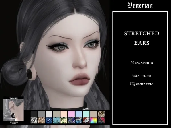 Mix Stretched Ears 1 by venerian - The Sims 4 Custom Content