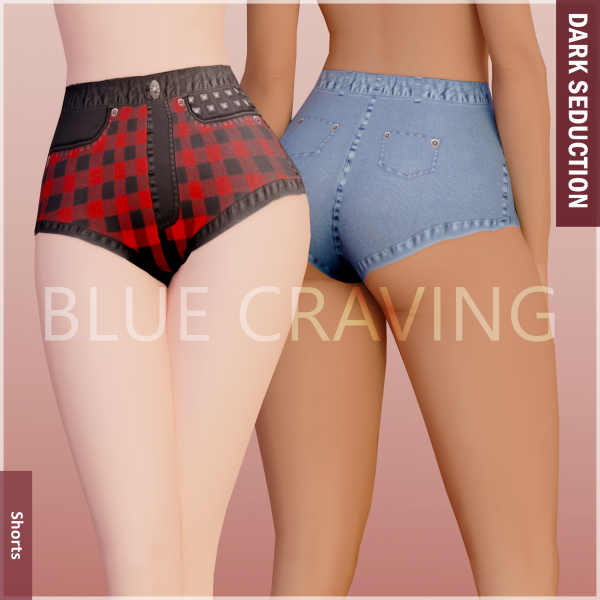 Alpha Blue Craving Half Tartan Shorts by bluecraving - The Sims 4 Custom Content