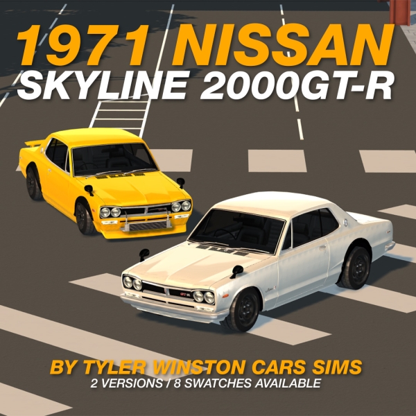 Alpha Tyler Winston Cars 1971 Nissan Skyline 2000GT R by tylerwcars - The Sims 4 Custom Content