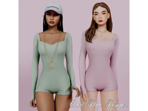 Maxis Match Fit and Fierce Romper by Plumbique - The Sims 4 Custom Content
