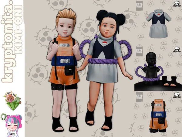 Mix Toddler Naruto e Sasuke - The Sims 4 Custom Content