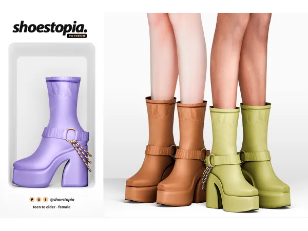 Alpha berlim boots by shoestopia - The Sims 4 Custom Content