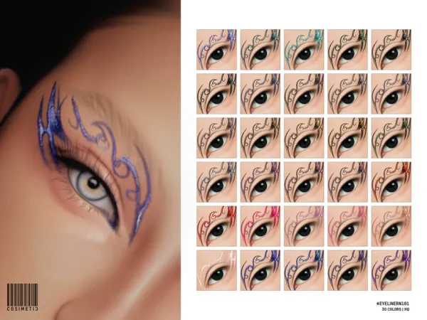 Mix Phoenix Eyeliner by cosimetic - The Sims 4 Custom Content