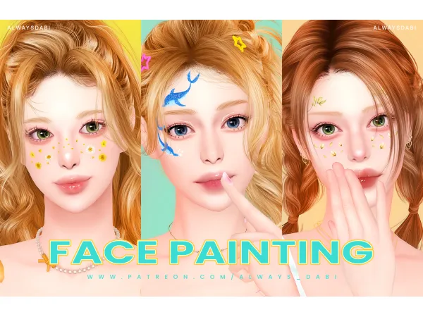 Alpha [AlwaysDabi] Facepaint N01 03 - The Sims 4 Custom Content