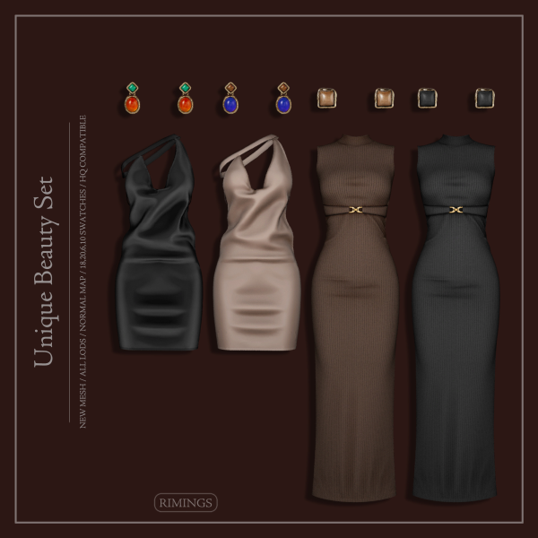 Alpha [RIMINGS] Unique Beauty Set by simsfinds - The Sims 4 Custom Content