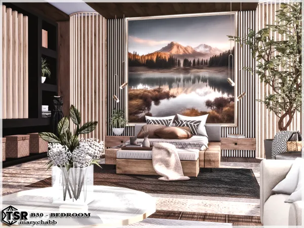 Mix B30 Bedroom by marychabb - The Sims 4 Custom Content