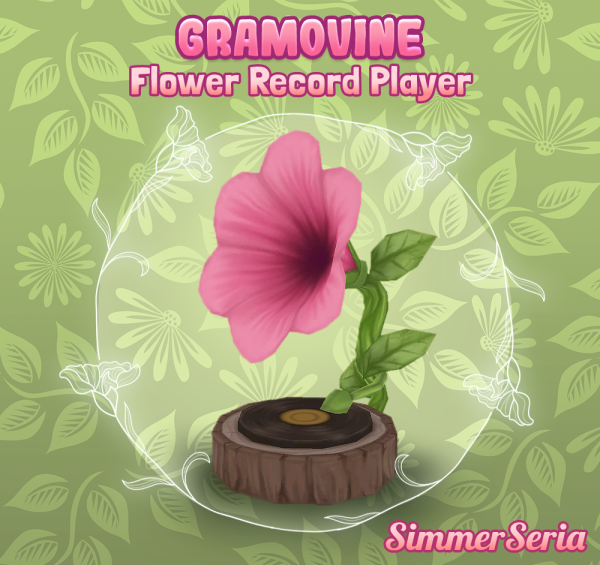 Maxis Match Gramovine Flower Record Player by simsfinds - The Sims 4 Custom Content