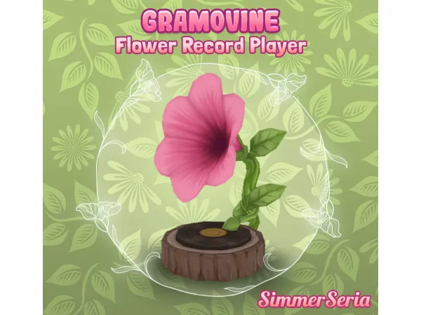 Maxis Match Gramovine Flower Record Player by SimmerSeria - The Sims 4 Custom Content