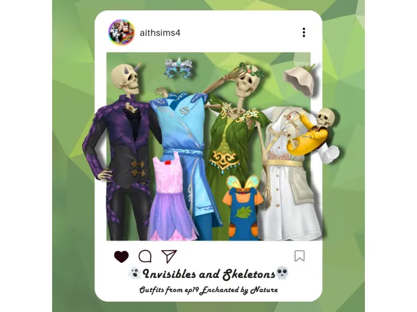 Maxis Match nvisibles and Skeletons EP19 Enchanted by Nature Outfits by aithsims - The Sims 4 Custom Content