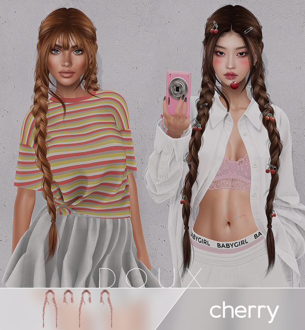 Alpha Doux Cherry Hairstyle by douxhair - The Sims 4 Custom Content