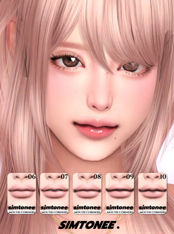 Alpha Simtonee Mouth Corners 06 10 [PreviewCC] by simsfinds - The Sims 4 Custom Content