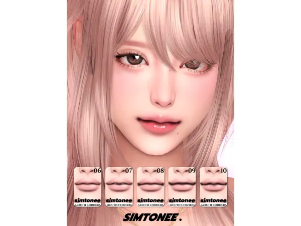 Alpha Simtonee Mouth Corners 06 10 [PreviewCC] by Simtonee - The Sims 4 Custom Content