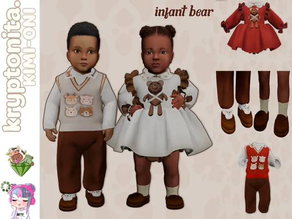 Mix Infant Bear by kryptonita - The Sims 4 Custom Content