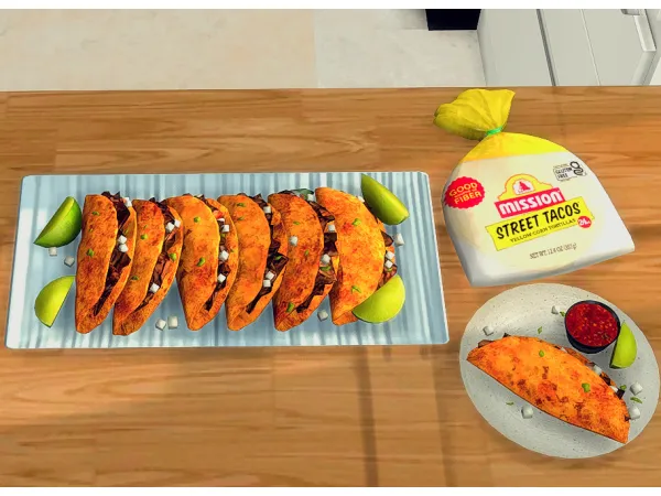 Alpha Beef Birria Tacos Custom Recipe by simsfinds - The Sims 4 Custom Content