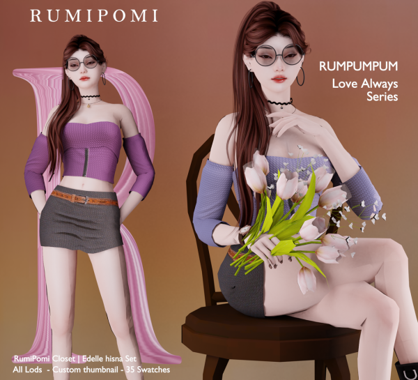 Alpha Rumpumpum_Edelle Top by rumi_pomi - The Sims 4 Custom Content