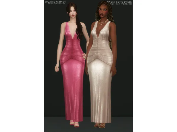 Maxis Match NAOMI LONG DRESS by candysims - The Sims 4 Custom Content