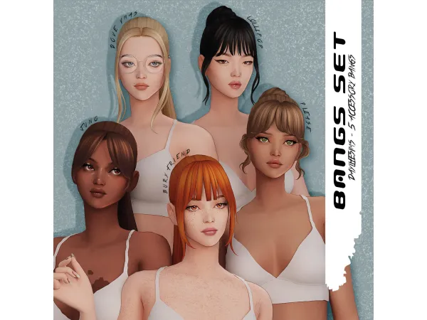 Maxis Match BANGS SET Part 4 by daylifesims - The Sims 4 Custom Content