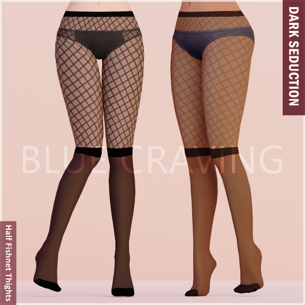 Maxis Match Blue Craving Half Fishnet Thights by bluecraving - The Sims 4 Custom Content
