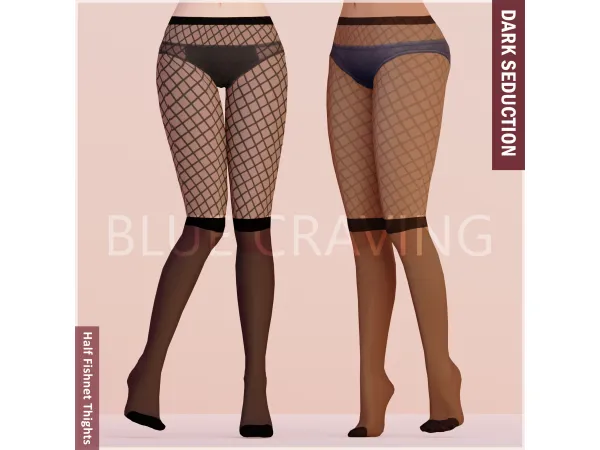Maxis Match Blue Craving Half Fishnet Thights - The Sims 4 Custom Content