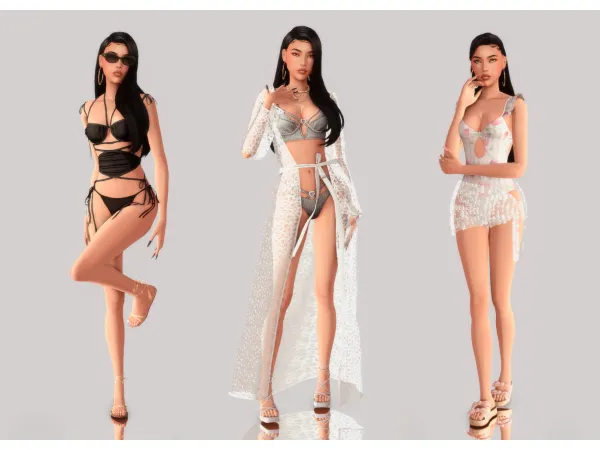 Maxis Match SWIMWEAR LOOKBOOK by nataliemonique - The Sims 4 Custom Content