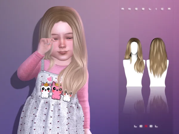 Alpha Angelica toddler hairstyle by lexel - The Sims 4 Custom Content
