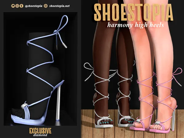 Alpha Harmony High Heels by shoestopia - The Sims 4 Custom Content
