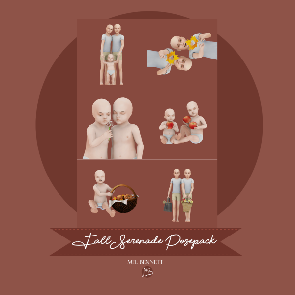Mix Fall Serenade Posepack by melbennett - The Sims 4 Custom Content