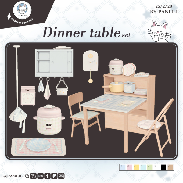 Maxis Match Dinner table by simsfinds - The Sims 4 Custom Content