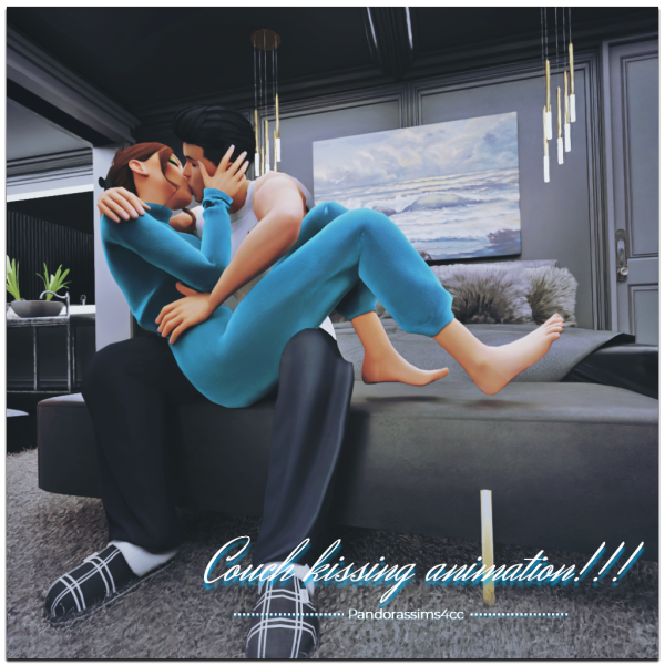 Maxis Match Couch kissing animation by pandorassims4cc - The Sims 4 Custom Content