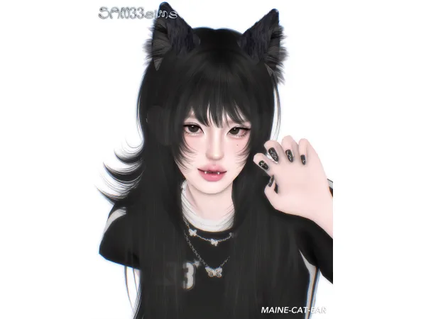 Alpha u3010333u3011Maine Cat Ear - The Sims 4 Custom Content