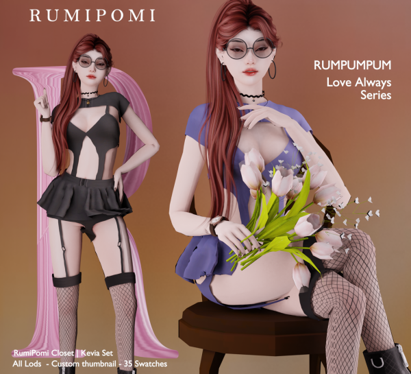 Alpha Rumpumpum_Kevia Outfit Set by rumi_pomi - The Sims 4 Custom Content