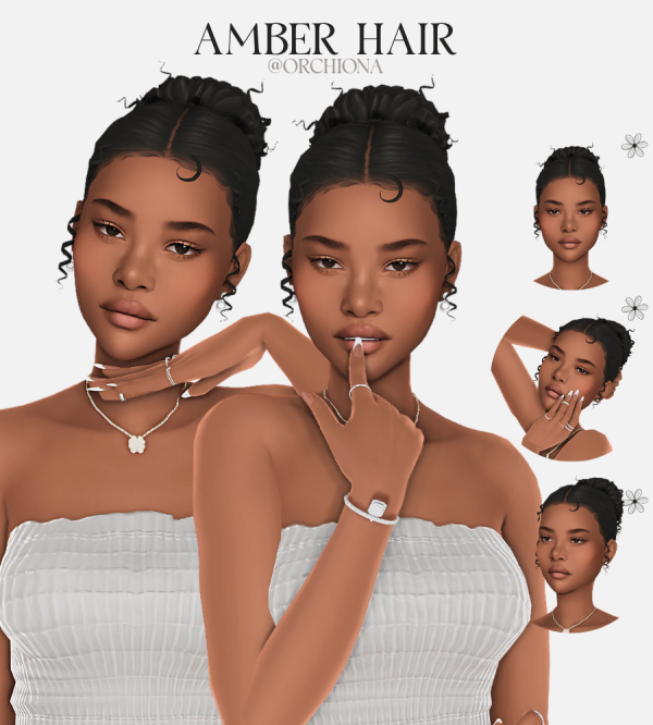 Maxis Match AMBER HAIR by simsfinds - The Sims 4 Custom Content