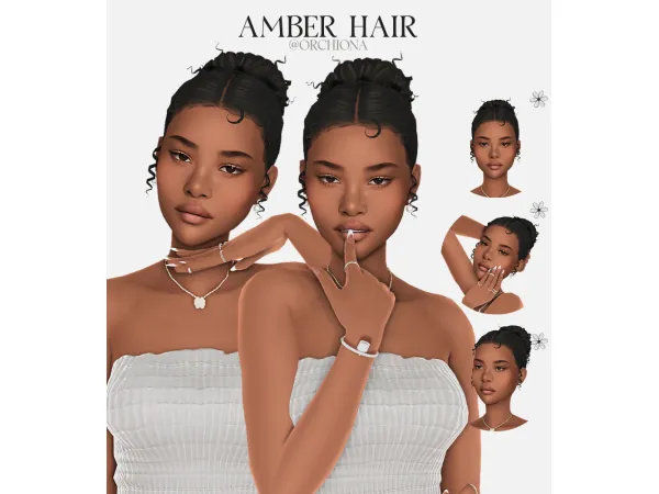 Maxis Match AMBER HAIR by orchiona_ - The Sims 4 Custom Content
