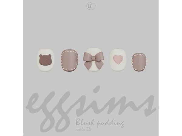 blush pudding nails By eggu_sims