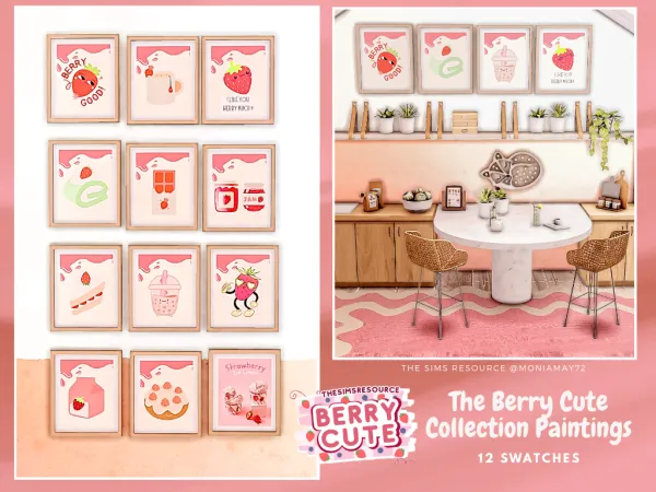 Mix Berry Cute Collection Paintings by moniamay72 - The Sims 4 Custom Content