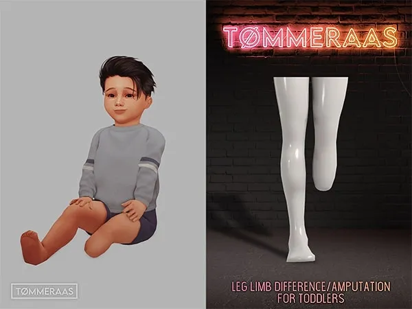 Mix TØMMERAAS Leg Limb DifferenceAmputation for Toddlers by tommeraas - The Sims 4 Custom Content