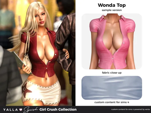Alpha YALLA Wonda Top Sample - The Sims 4 custom content
