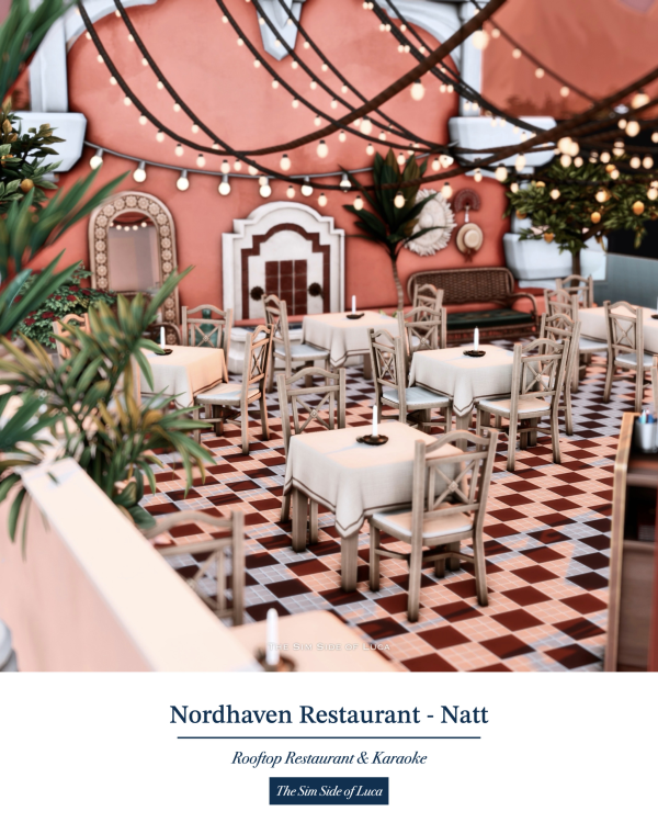 Maxis Match Nordhaven Restaurant Natt by simsfinds - The Sims 4 Custom Content