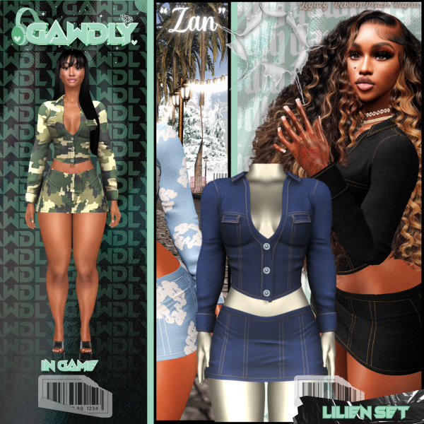 Alpha Zan Denim Fit by simsfinds - The Sims 4 Custom Content