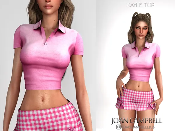 Alpha KAYLE TOP by thesimsresource - The Sims 4 Custom Content