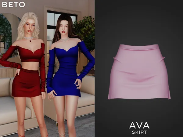 Alpha Ava (Skirt) by Beto_ae0 - The Sims 4 Custom Content