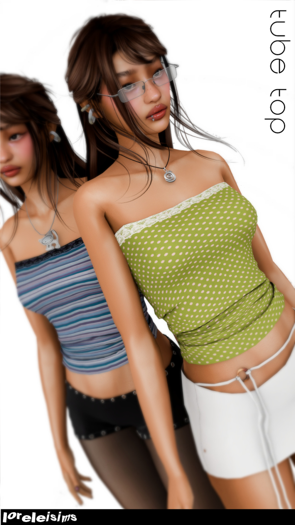 Alpha tube top by simsfinds - The Sims 4 Custom Content