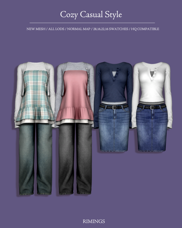 Alpha [RIMINGS] Cozy Casual Style by simsfinds - The Sims 4 Custom Content